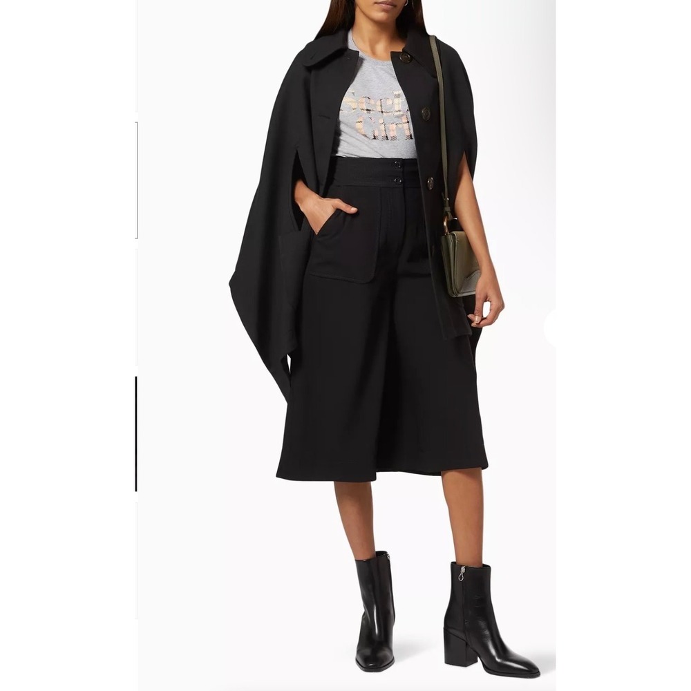 See by‎ Chloé Black Culottes High Waist Wide Leg Shorts 44 NWOT Designer